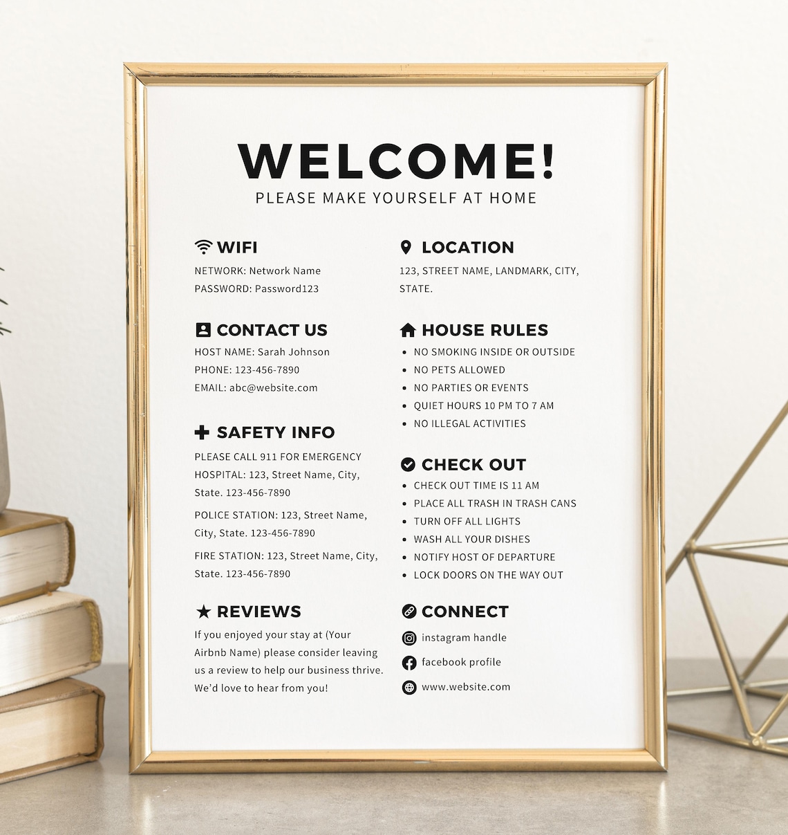Welcome Guide for Airbnb Hosts Vacation Rental Sign - Image 2