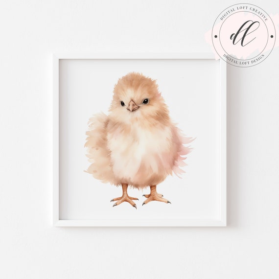Adorable Fluffy Chick Illustration Cute Baby Chicken Art Perfect For Nursery Decor Easter Instant Jpg