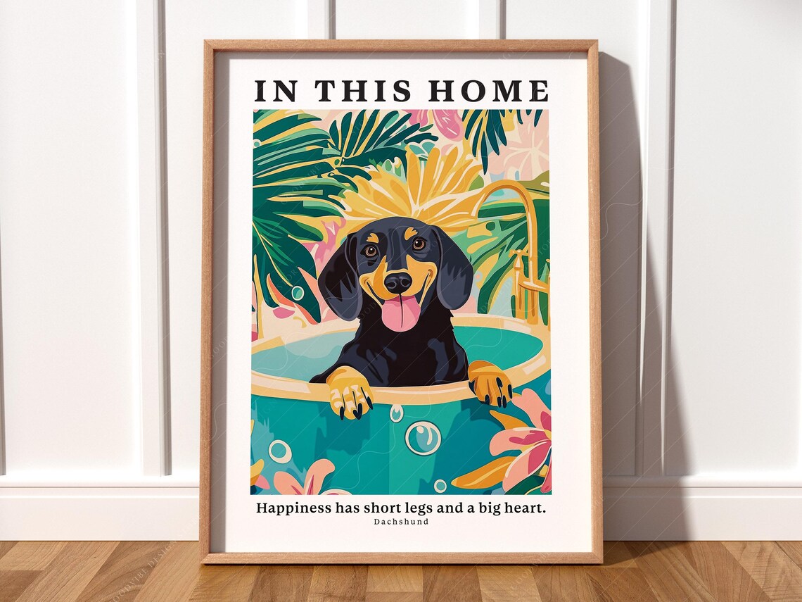 Dachshund Art Print, Funny Dog Lovers Gift