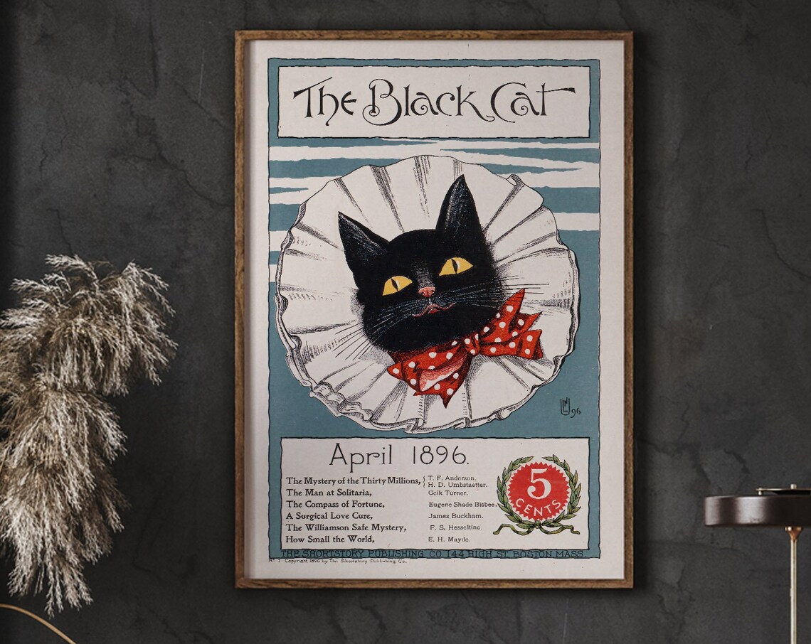 The Black Cat April 1986 Vintage Magazine Cover Poster