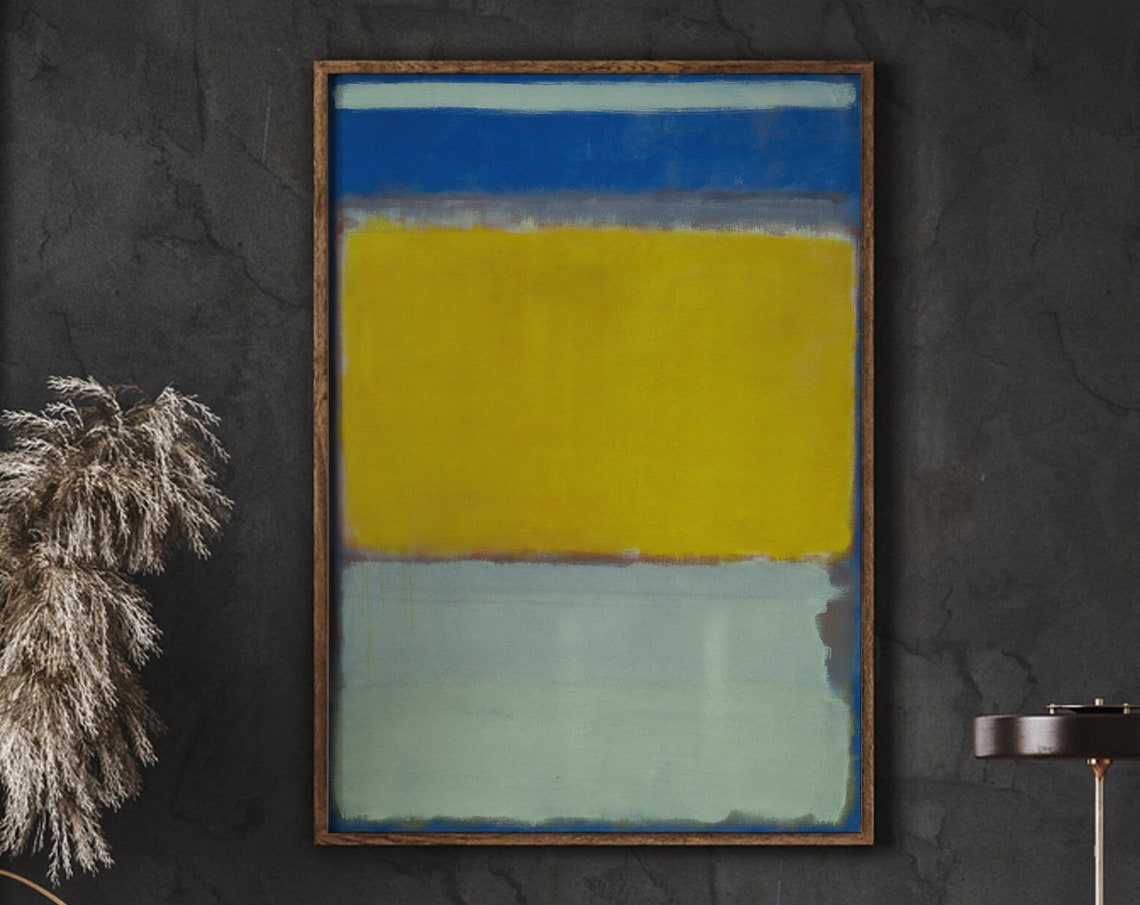 Mark Rothko Poster Print Yellow And Blue Wall Art A Abstract As Housewarming Gift Or Livingroom Decor