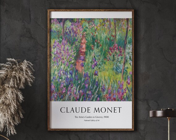 Claude Monet Artists Garden in Giverny 1900 Iris Floral Poster