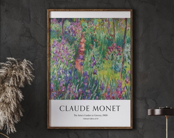 Monet Poster The Artists Garden In Giverny Print As Best Friend Gift Floral Decor Exhibition Wall Gallery