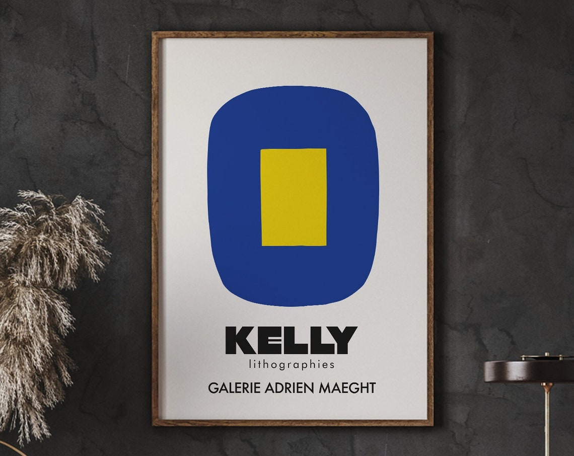 Ellsworth Kelly Lithographies Blue Yellow Minimalist Gallery Poster