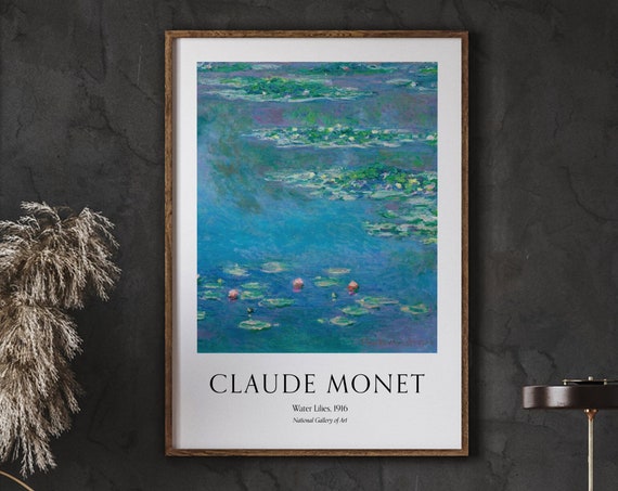 Cloude Monet Poster Water Lilies Scenery Nature Living Room Art Exhibition Wall Gallery