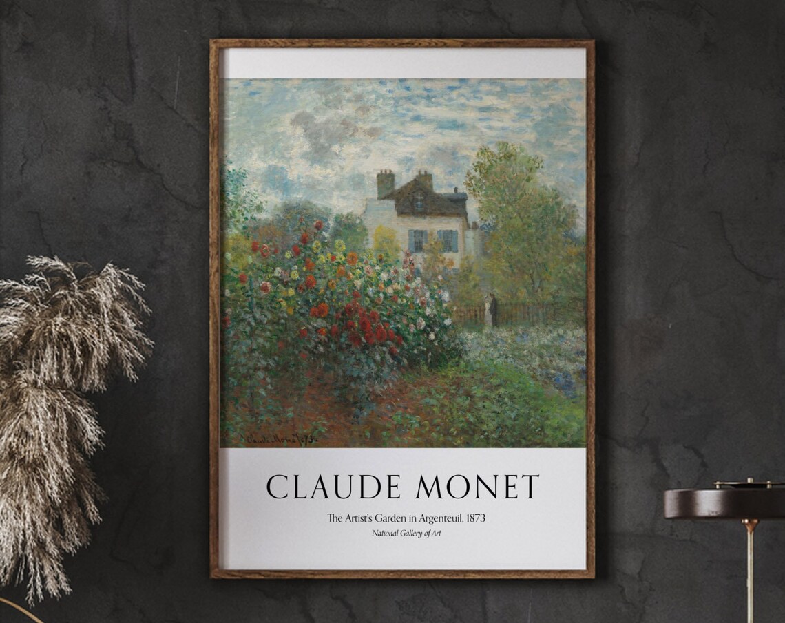 Claude Monet The Artists Garden in Argenteuil 1873 Art Poster