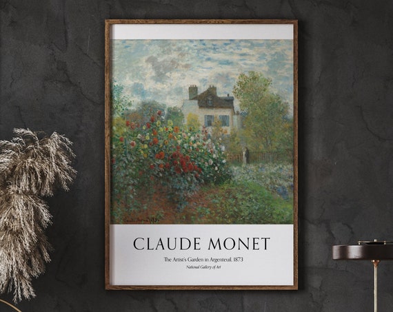 Monet Vintage Poster The Artists Garden In Argenteuil1873 Wall Gallery Art Living Room
