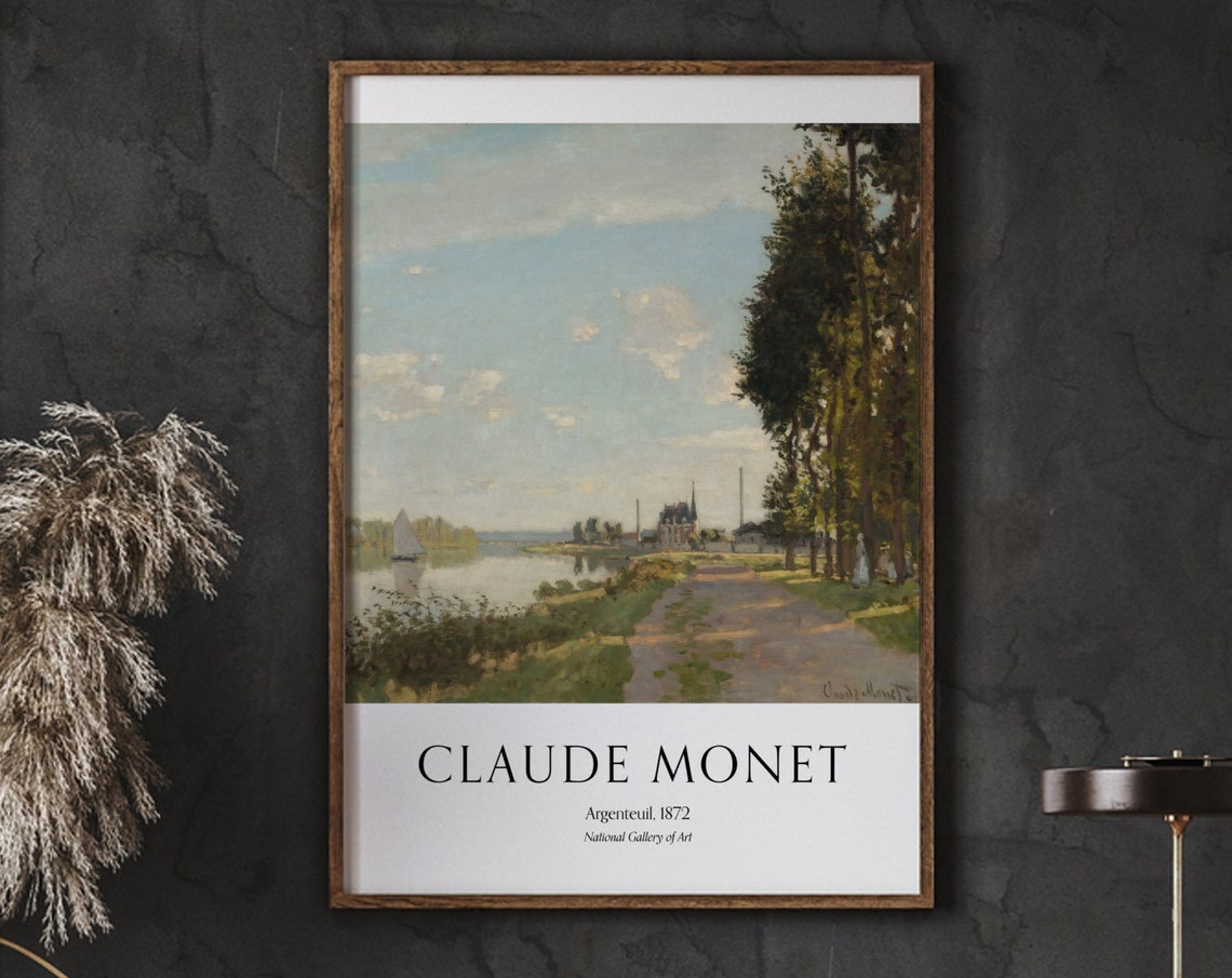 Claude Monet Vintage Poster Argenteuil1872 Wall Gallery Art Living Room Gift Home Decor