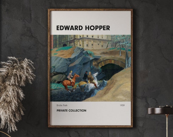 Edward Hopper Vintage Poster Bridle Path New York City Central Park Trendy Beautiful Large Print Art Instant