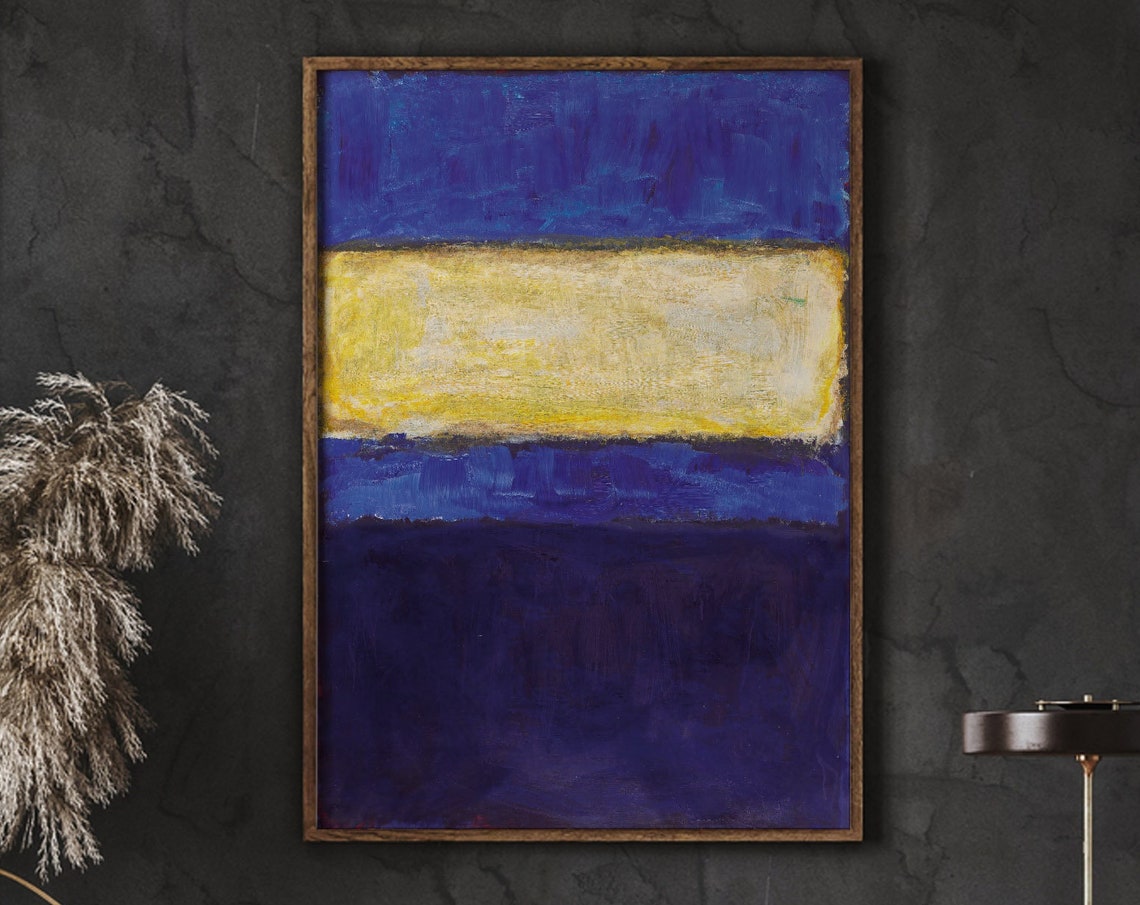Mark Rothko Poster Print Yellow And Blue Wall Art A Abstract As Housewarming Gift Or Livingroom Decor