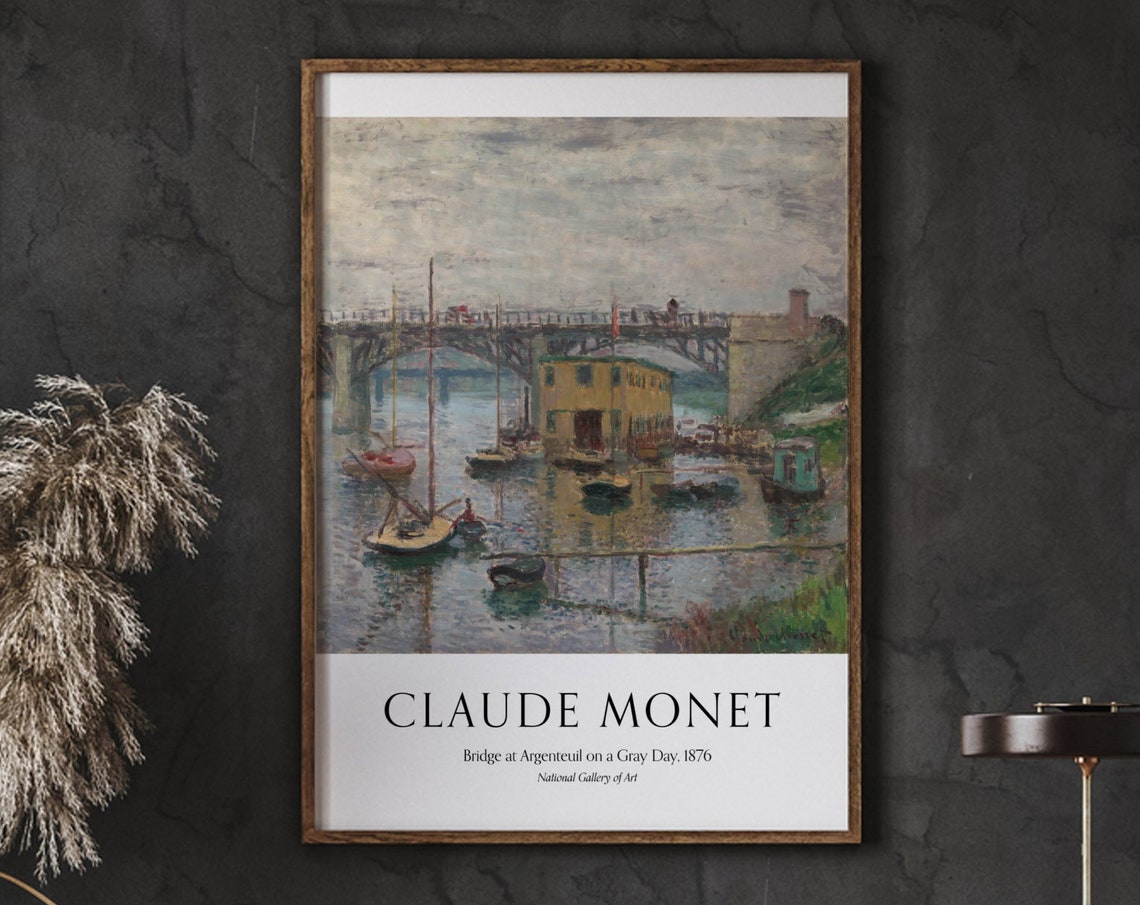 Claude Monet Bridge at Argenteuil 1876 Impressionist River Poster
