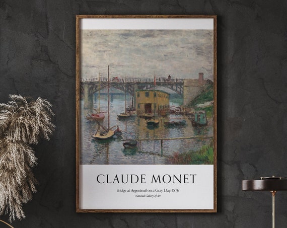 Monet Poster Bridge At Argenteuil On A Gray Day1876 Premium Posters Museum Of Modern Art Vintage Decor