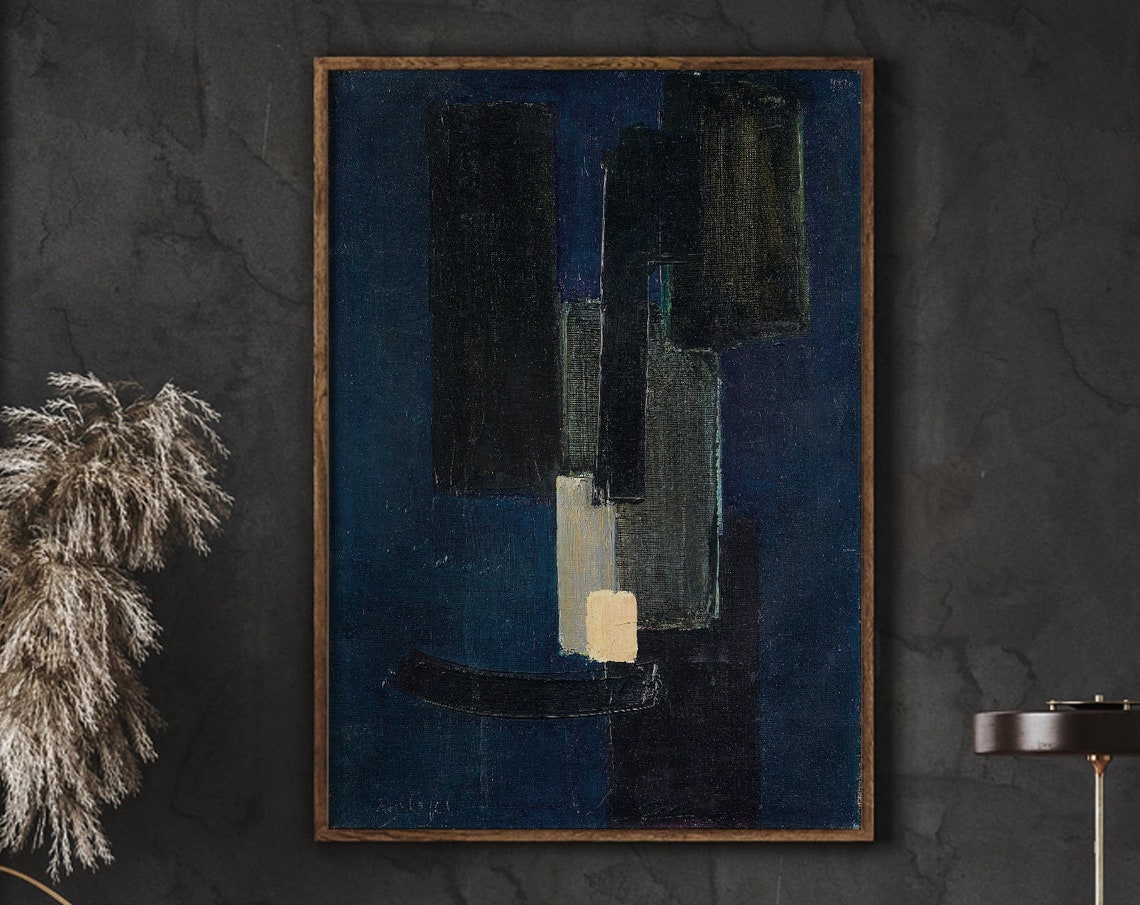 Soulages Abstract Dark Poster Print