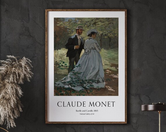 Claude Monet Bazille and Camille 1865 Garden Stroll Museum Poster