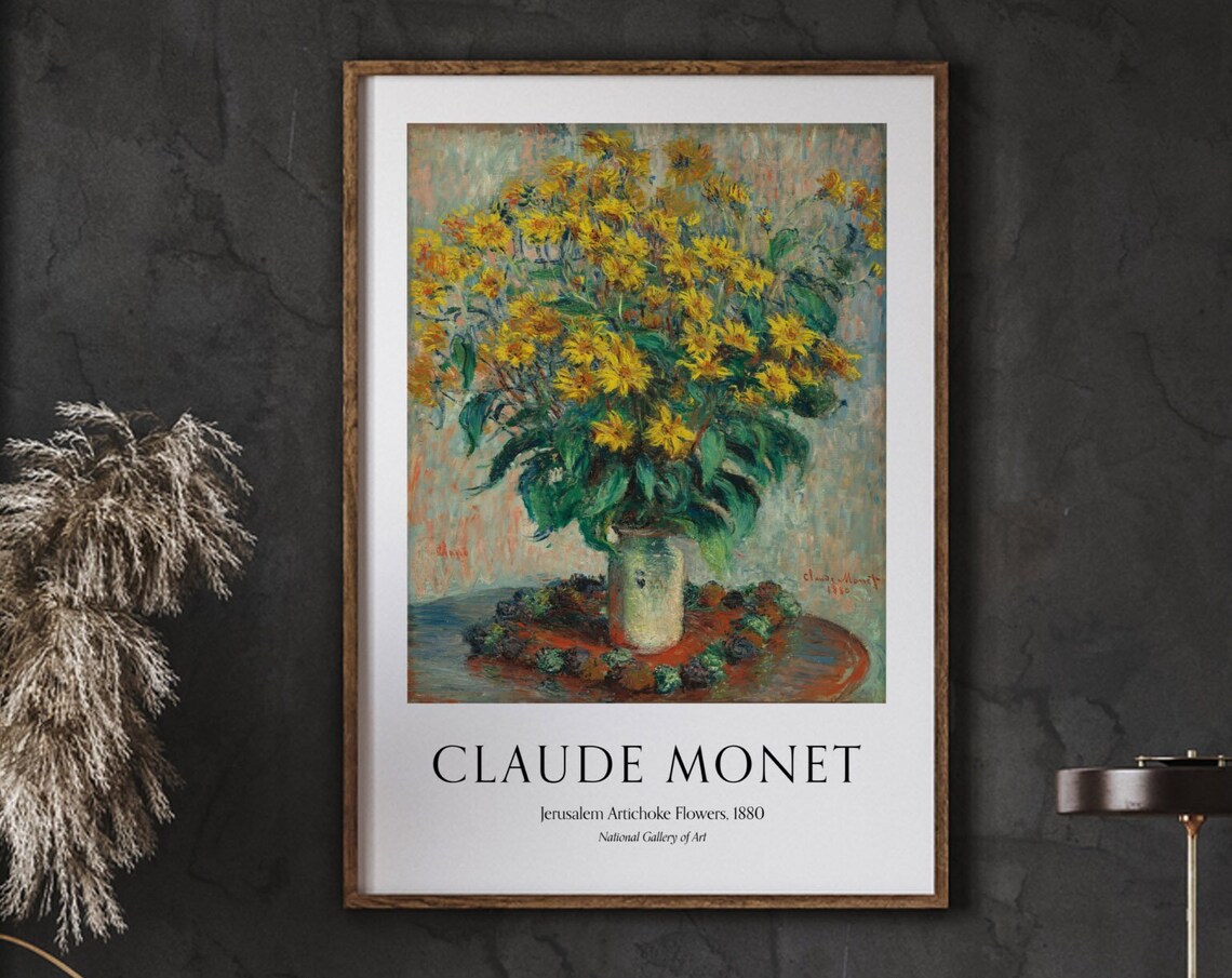 Claude Monet Jerusalem Artichoke Flowers 1880 Impressionist Decor Poster