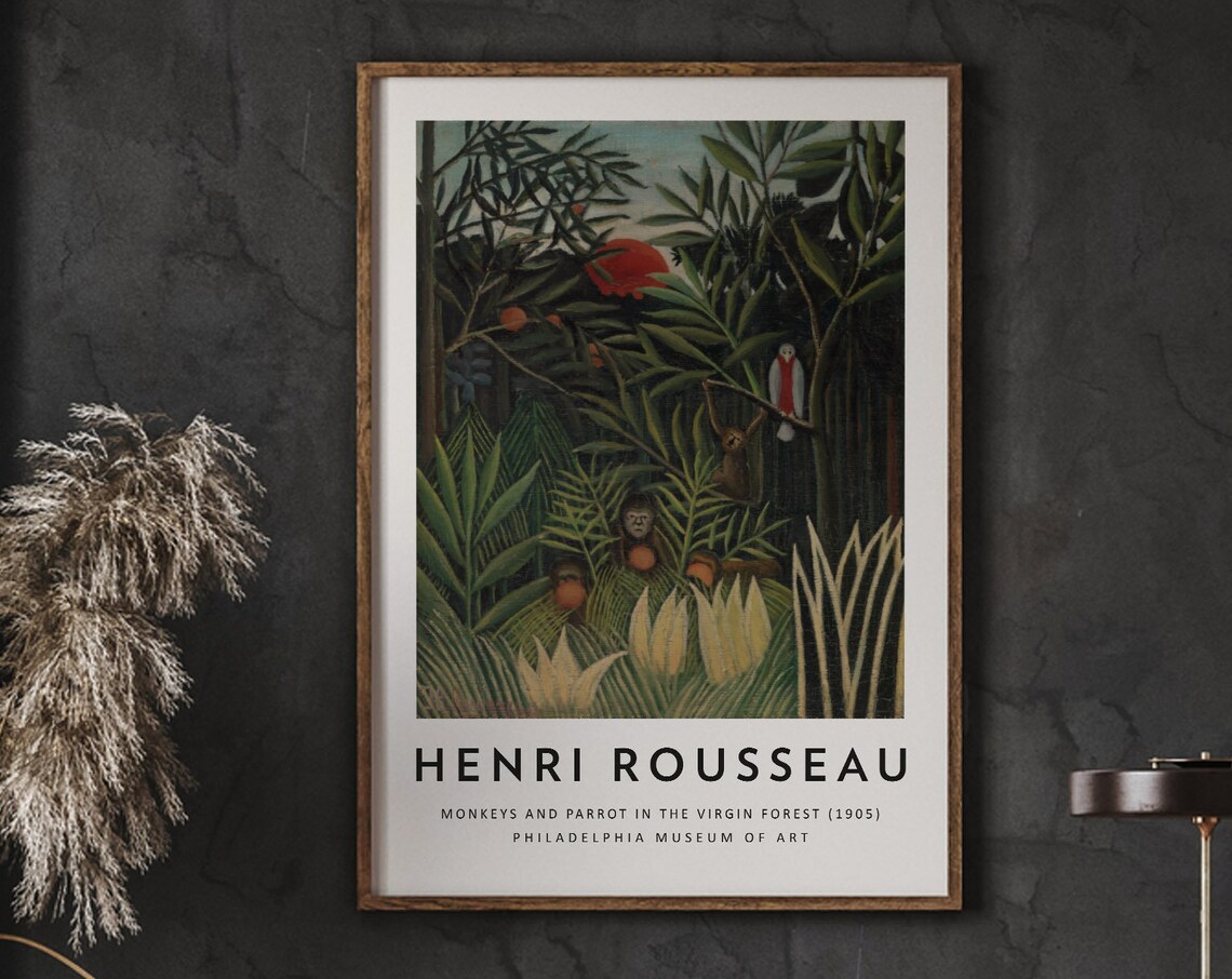 Henri Rousseau Monkeys And Parrot, Vintage Art Print