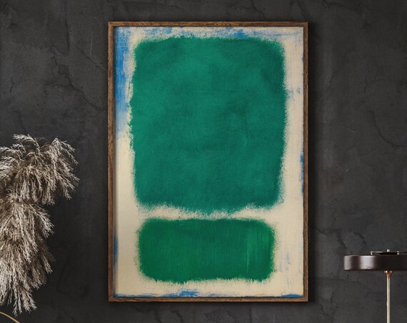 Mark Rothko Poster Print Green And Beige Wall Art A Exhibition As Housewarming Gift Or Livingroom Decor