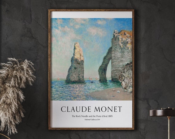 Cloude Monet Poster The Rock Needle And Porte Daval Paintings Living Room Decor