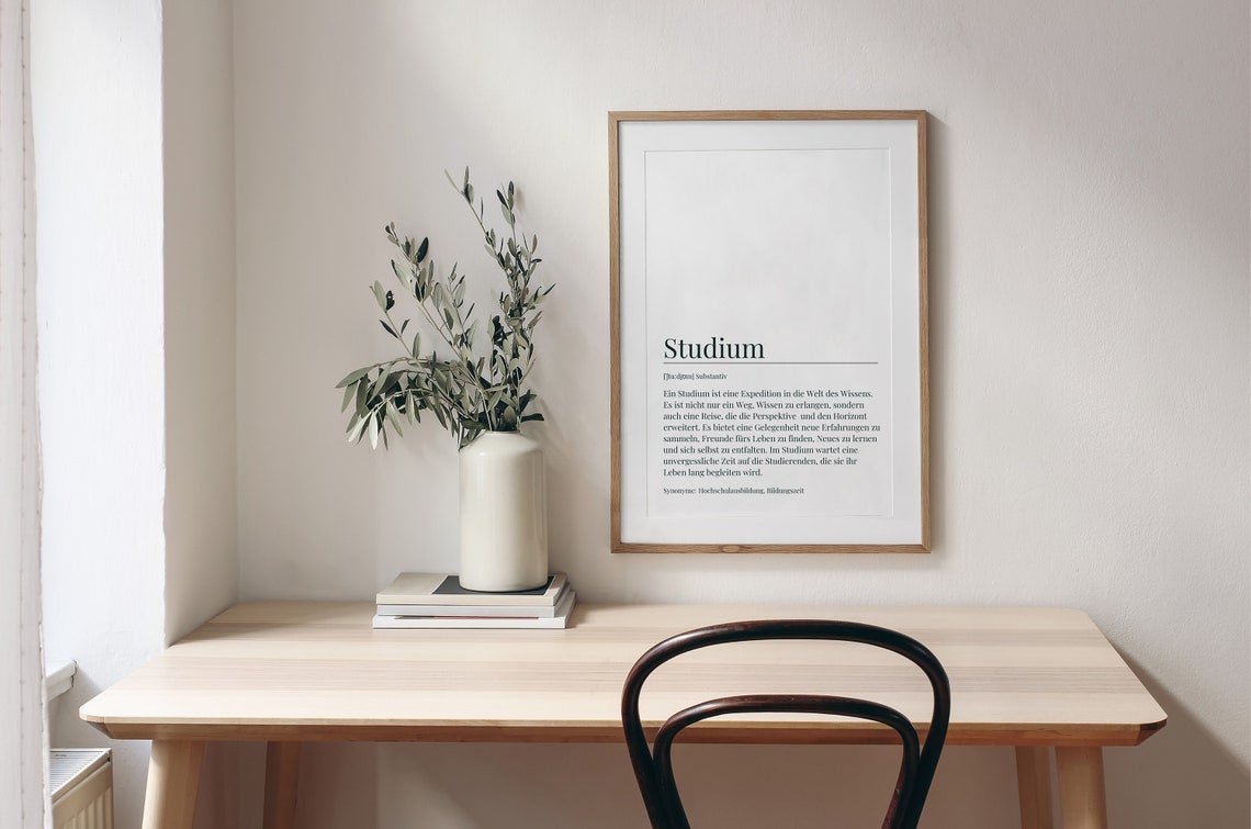 Studium German Word Definition University Life Study Art Poster - Image 2