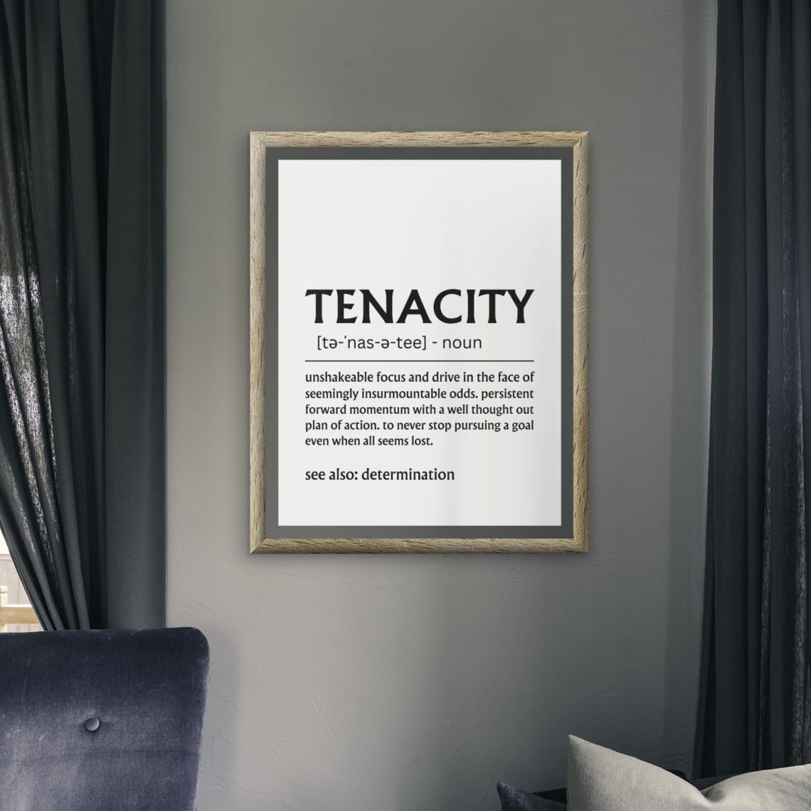 Tenacity Dictionary Definition Unshakeable Drive Quote Poster - Image 4