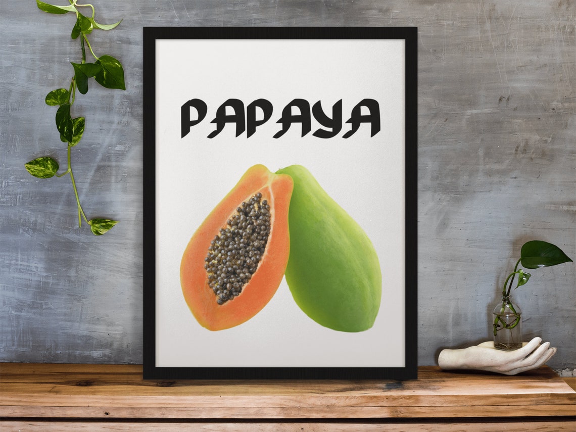 Papaya Fruit Botanical Illustration Modern Kitchen Wall Decor Poster - Image 4