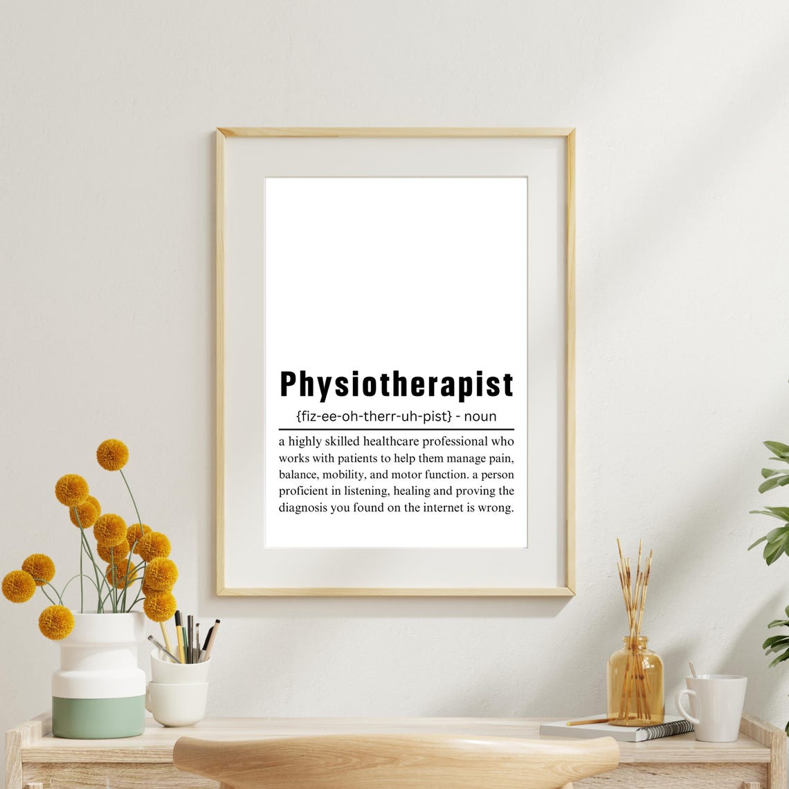 Physiotherapist Definition Healthcare Funny Appreciation Quote Poster - Image 2