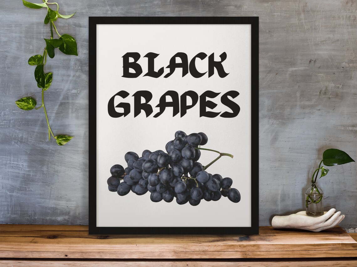 Black Grapes Art Print Grape Fruit Art Prints Kitchen Food Wall Art For Kindergarten First Grade - Image 4