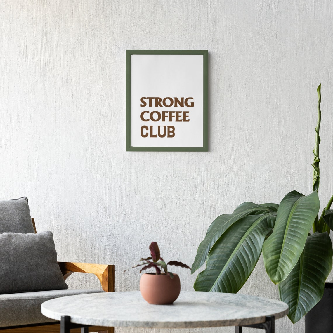 Strong Coffee Club Retro Brown Bold Typography Kitchen Poster - Image 6
