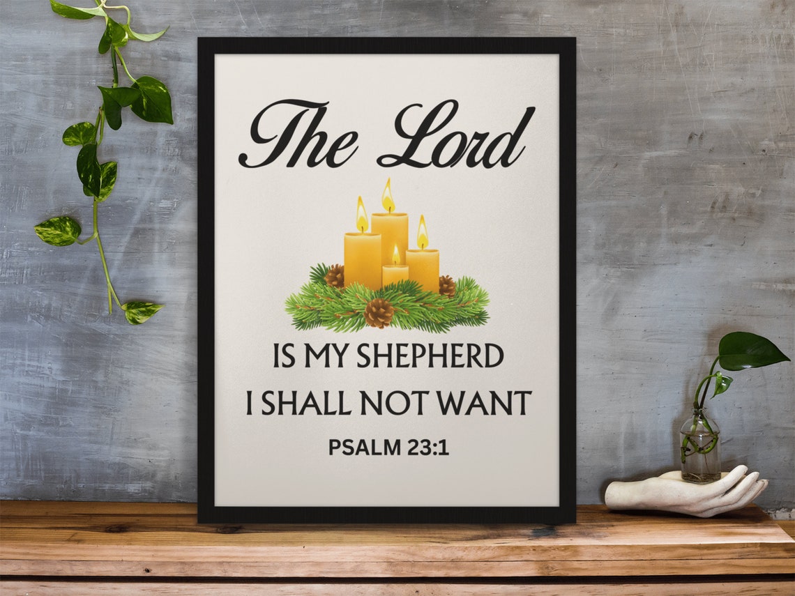 Psalm 231 Bible Verse Wall Art Scripture Prints Modern Minimalist Christian Wall Art Decor Gift Poster The Lord Is My Shepherd - Image 3
