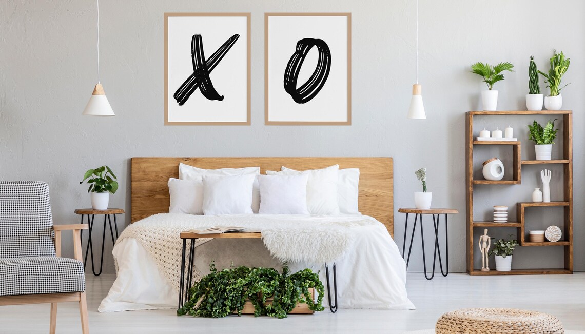 XO Brushstroke Art Print, Abstract Modern Decor