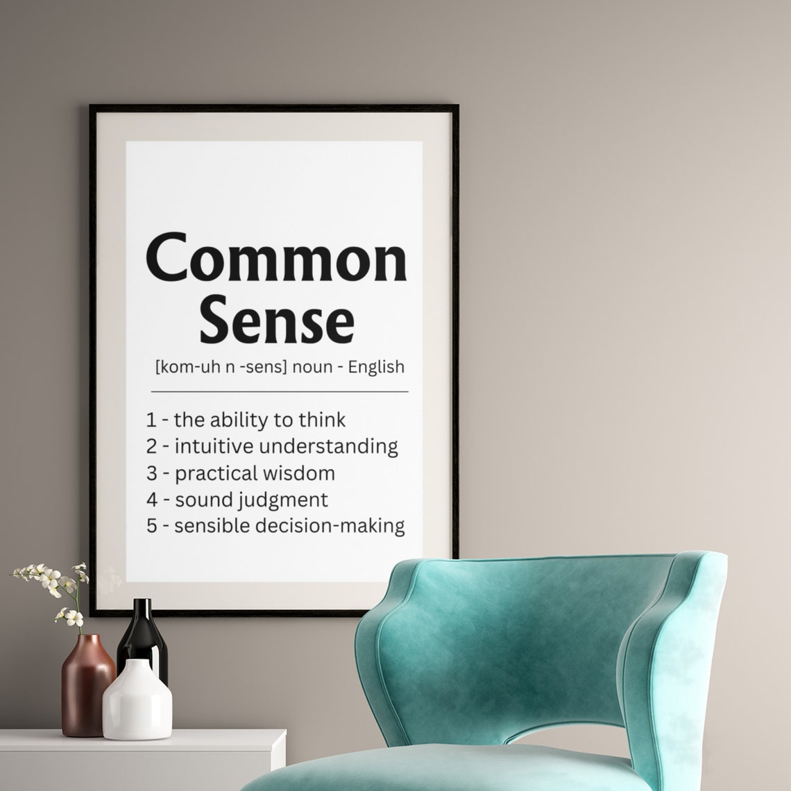 Common Sense Definition Dictionary Meaning Funny Office Poster - Image 6