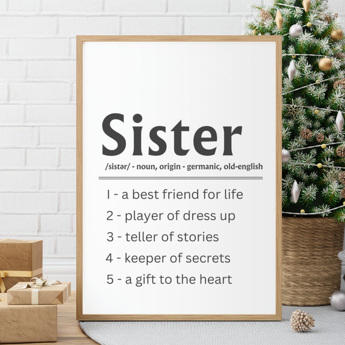Sister Definition Best Friend for Life Heartfelt Gift Poster - Image 3
