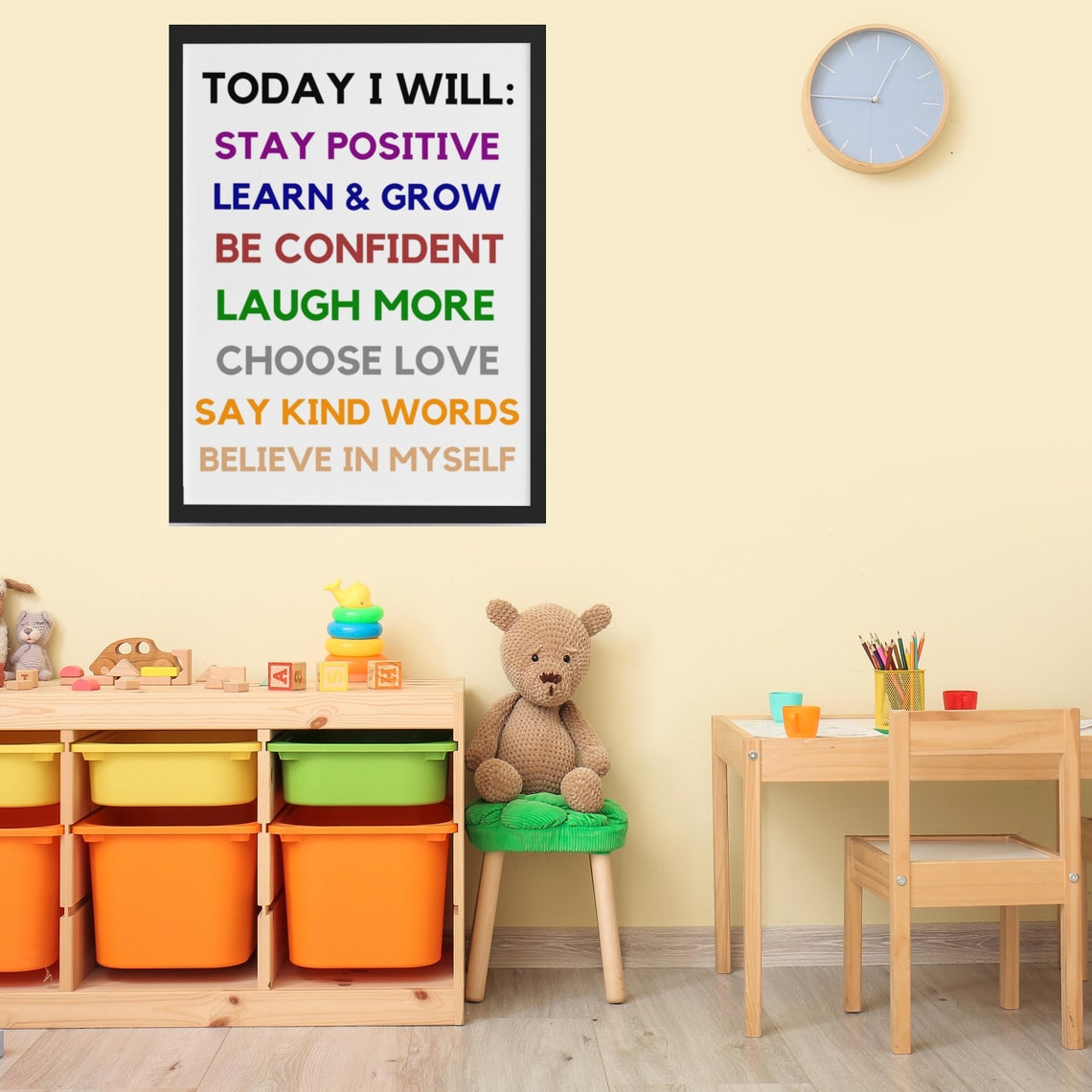 Today I Will Stay Positive Learn And Grow Set Of 4 Kids Poster Bundle - Image 3