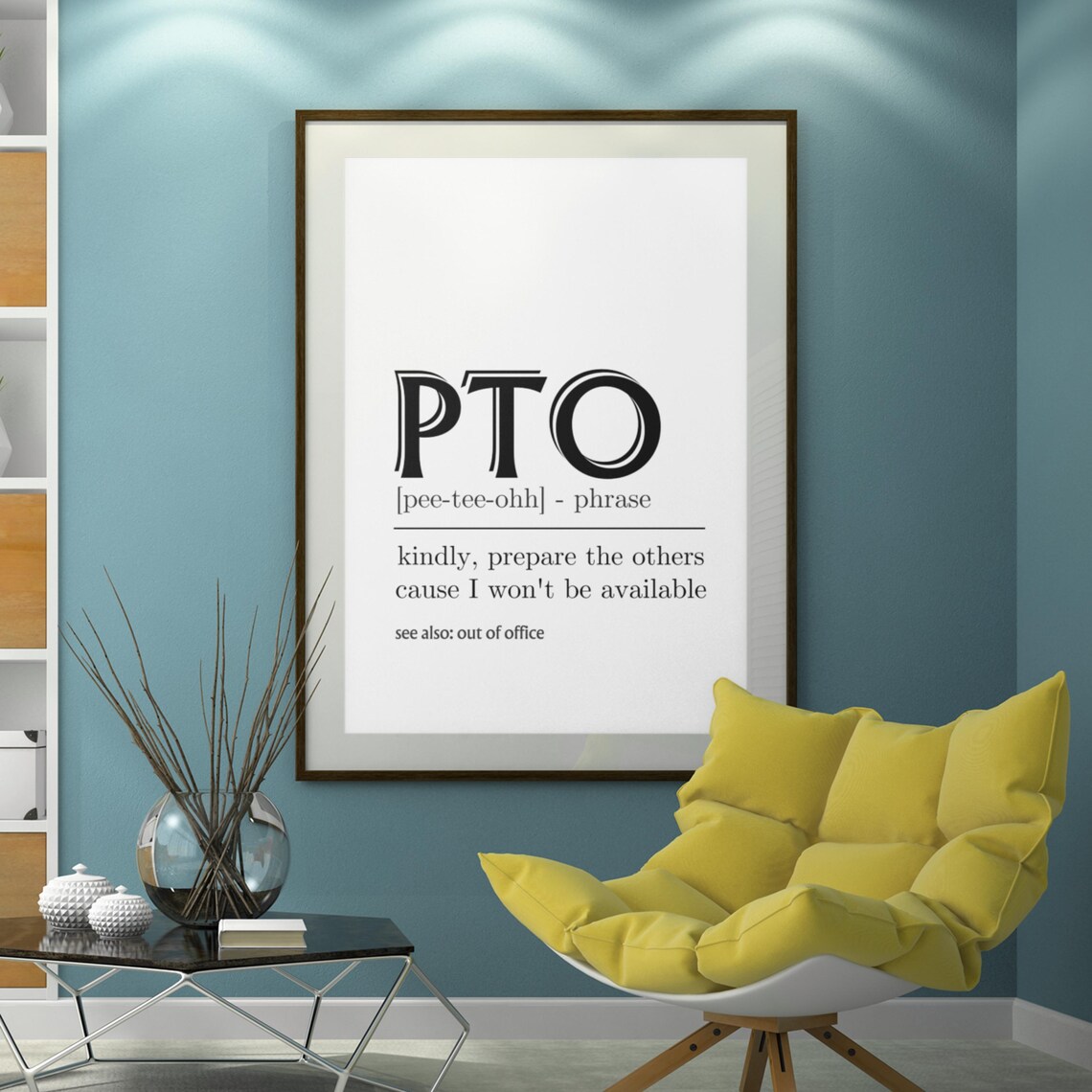 PTO Funny Office Dictionary Definition Out of Office Humor Poster