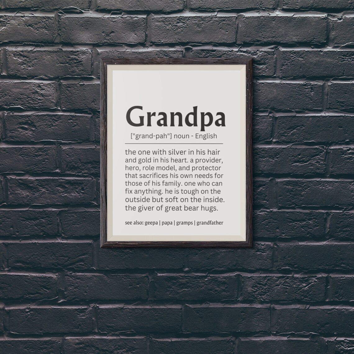 Grandpa Definition Christmas Gift, Family Wall Art Print - Image 6
