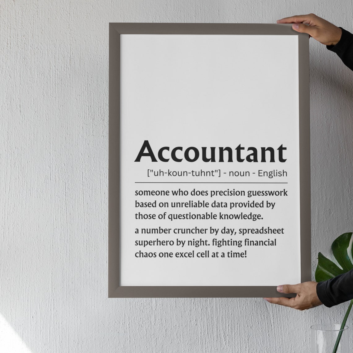 Accountant Spreadsheet Superhero Funny Definition Wall Poster
