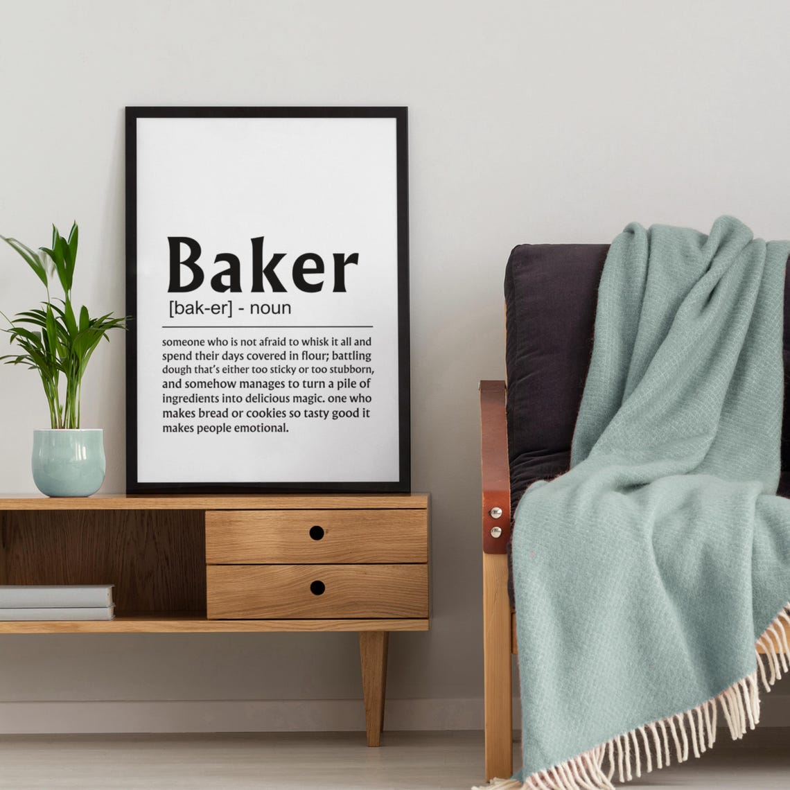 Baker Definition Funny Cooking Quote Kitchen Gift Wall Poster - Image 7