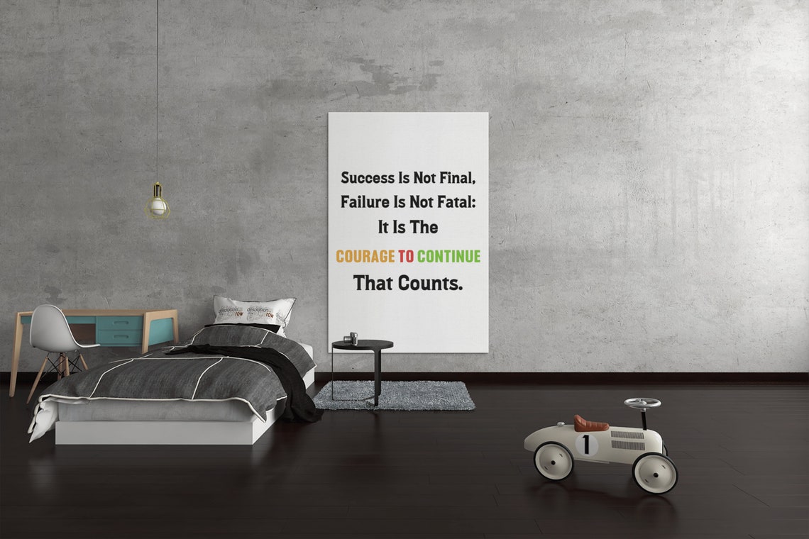 Success Is Not Final Courage To Continue Winston Quote Poster - Image 3