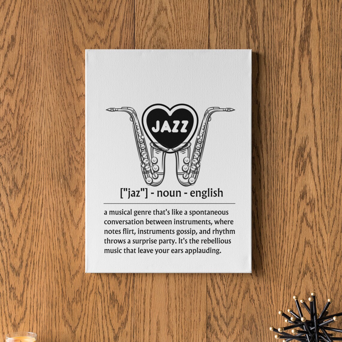 Jazz Definition Saxophone Music Lover Heart Musical Typography Poster - Image 6