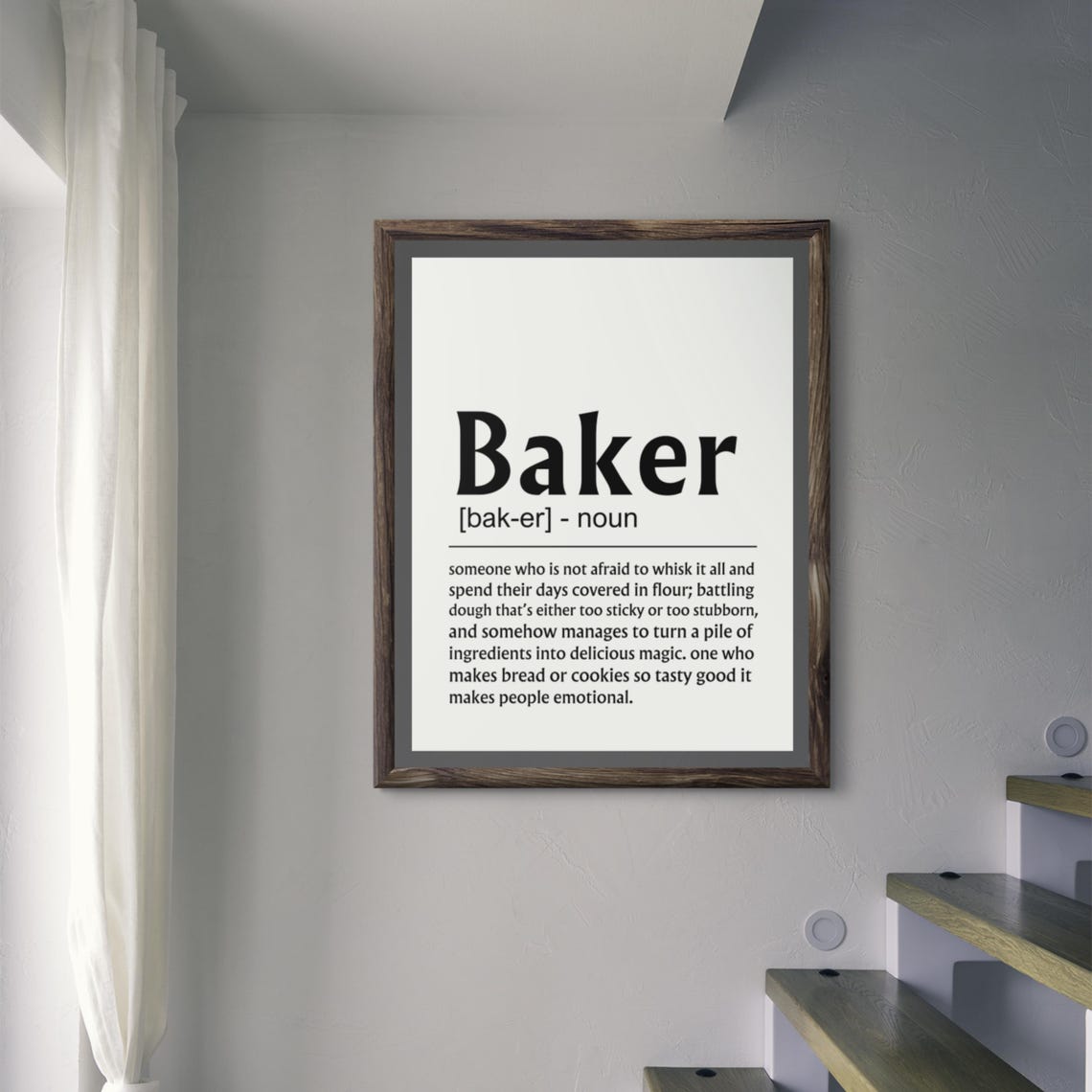 Baker Definition Funny Cooking Quote Kitchen Gift Wall Poster