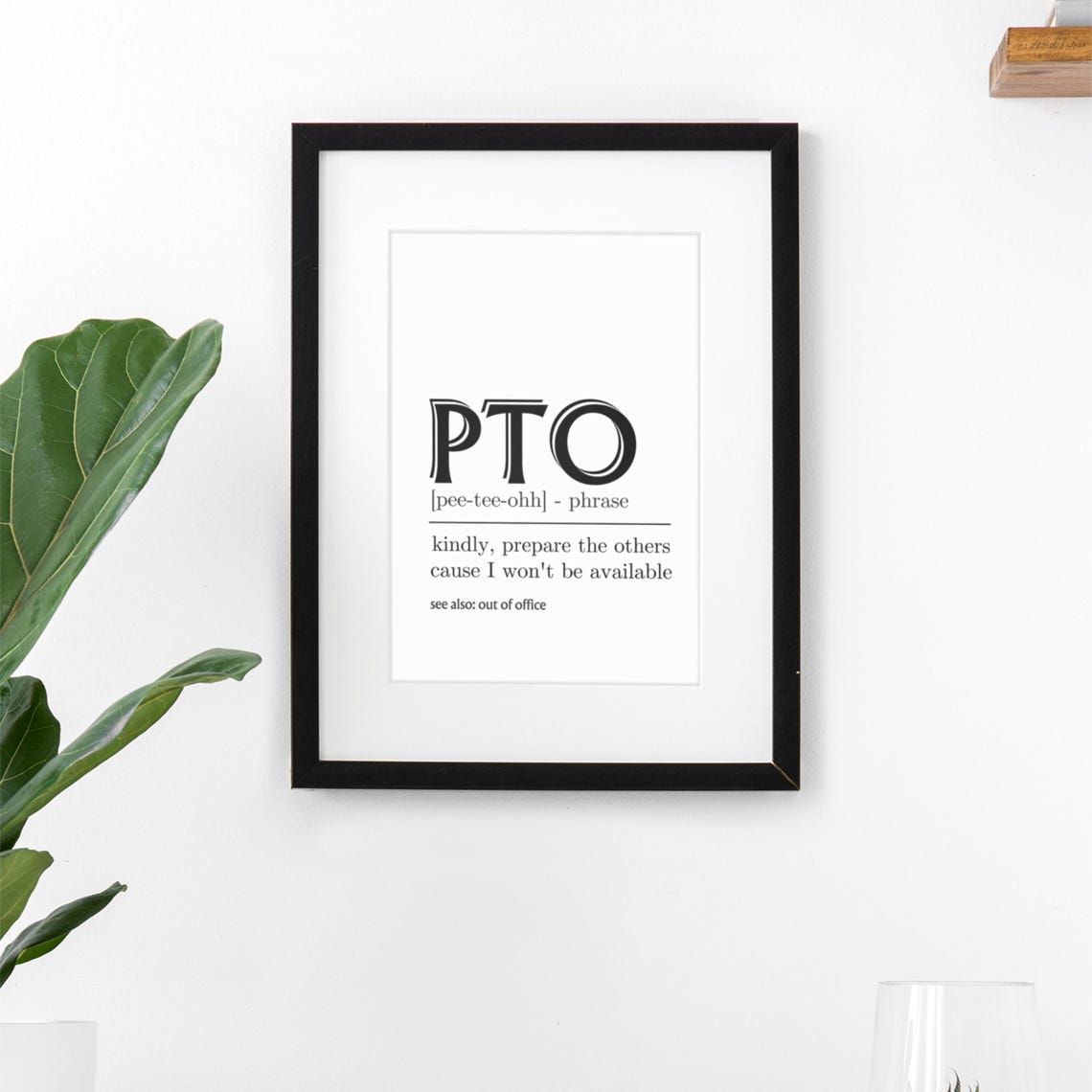 PTO Funny Office Dictionary Definition Out of Office Humor Poster - Image 5