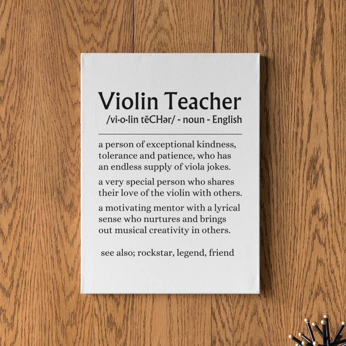 Violin Teacher Definition Quote Music Teacher Appreciation Gift Poster - Image 6