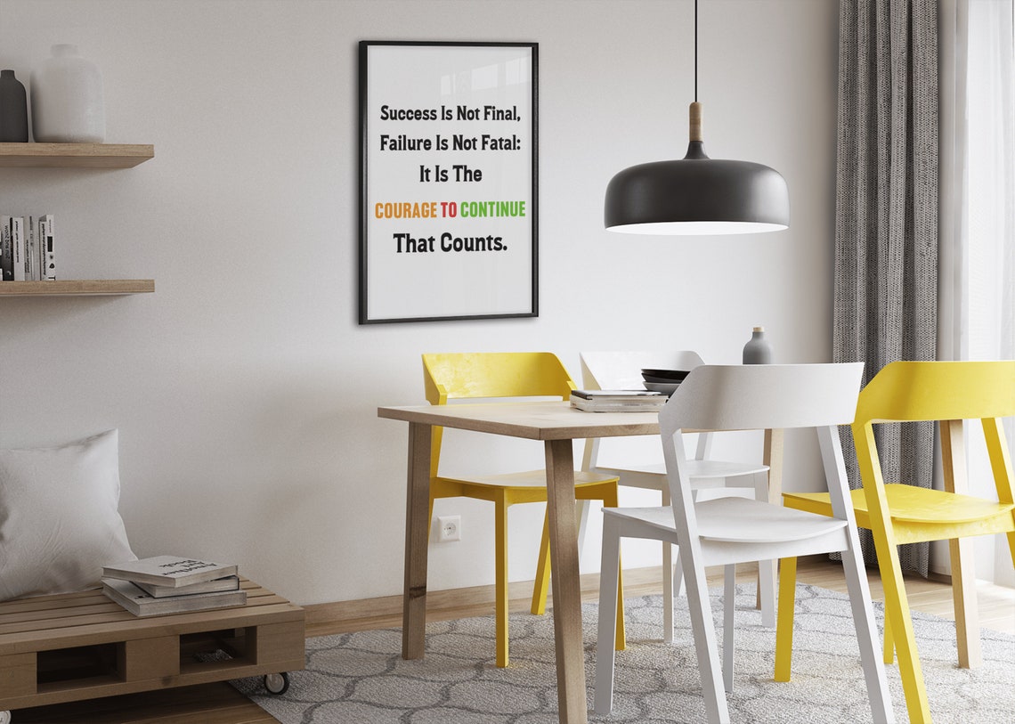 Success Is Not Final Courage To Continue Winston Quote Poster - Image 5