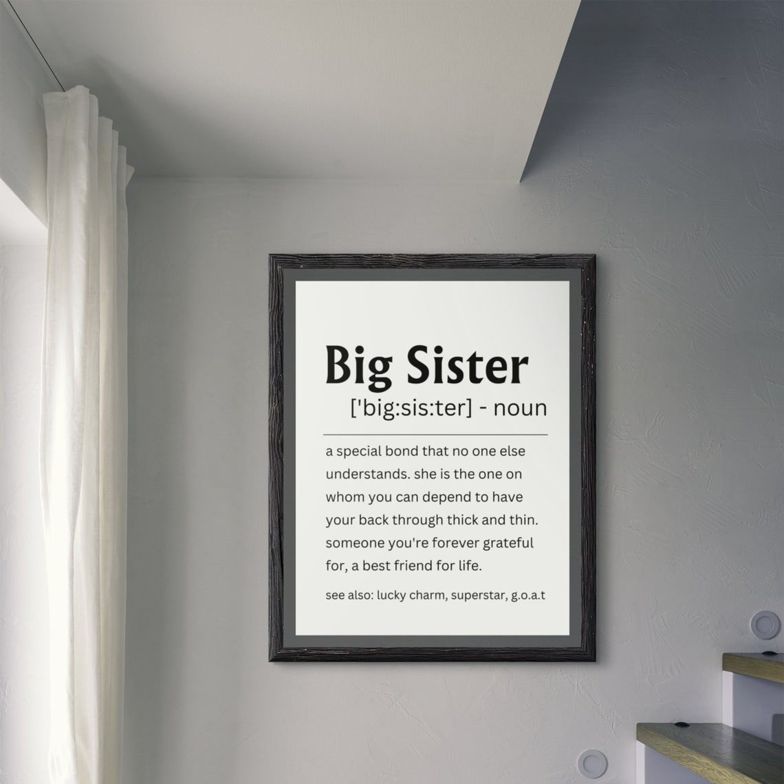Big Sister Definition Sign Best Friend For Life Gift Wall Poster - Image 3