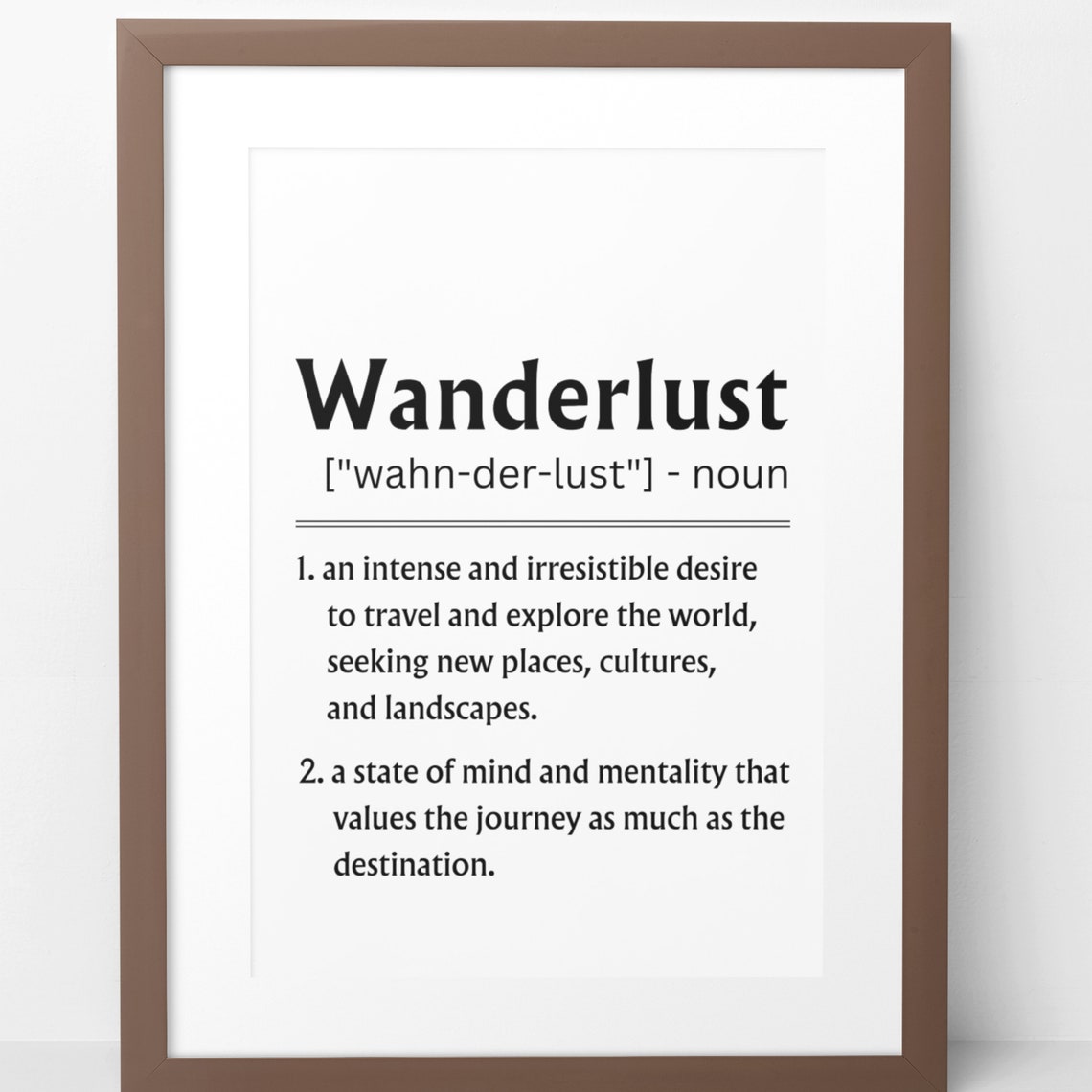 Wanderlust Definition Minimalist Travel Adventure Typography Poster - Image 2