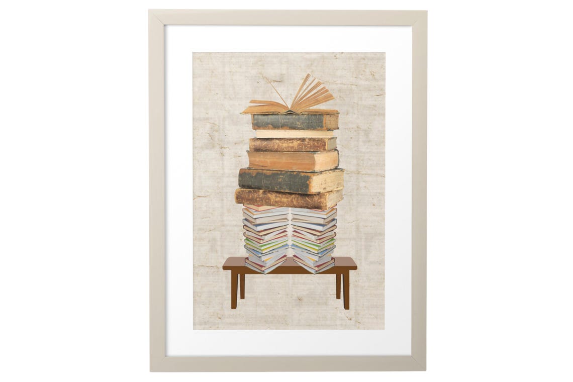 Stack Of Vintage Books Library Reading Nook Book Lover Poster - Image 7