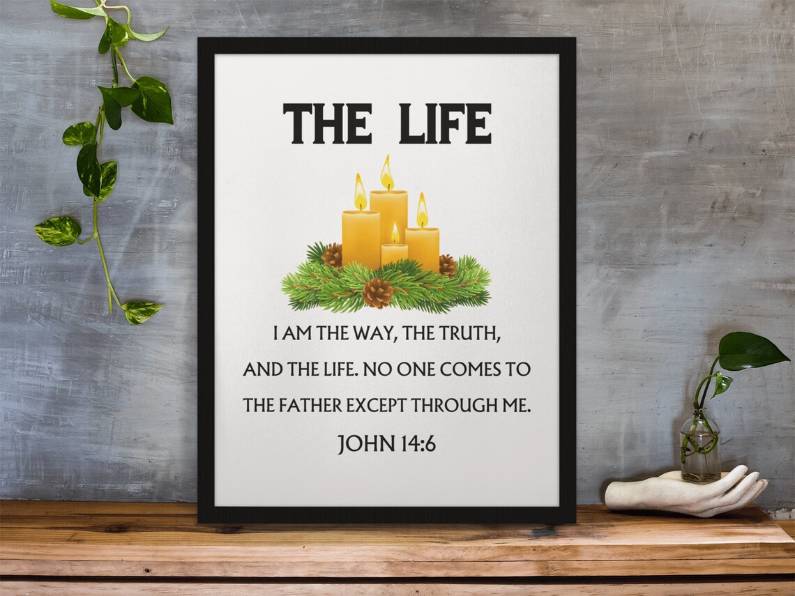 John 14:6 I Am The Way The Truth And The Life Christmas Faith Poster - Image 2