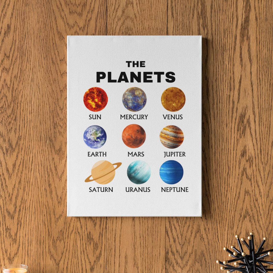 The Planets Solar System Chart Kids Educational Science Poster - Image 2