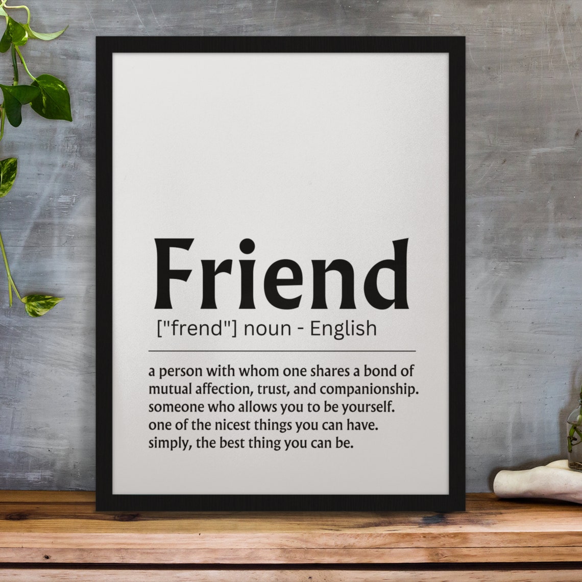 Friend Dictionary Definition Poster Friendship Quote Best Friend Gift - Image 2