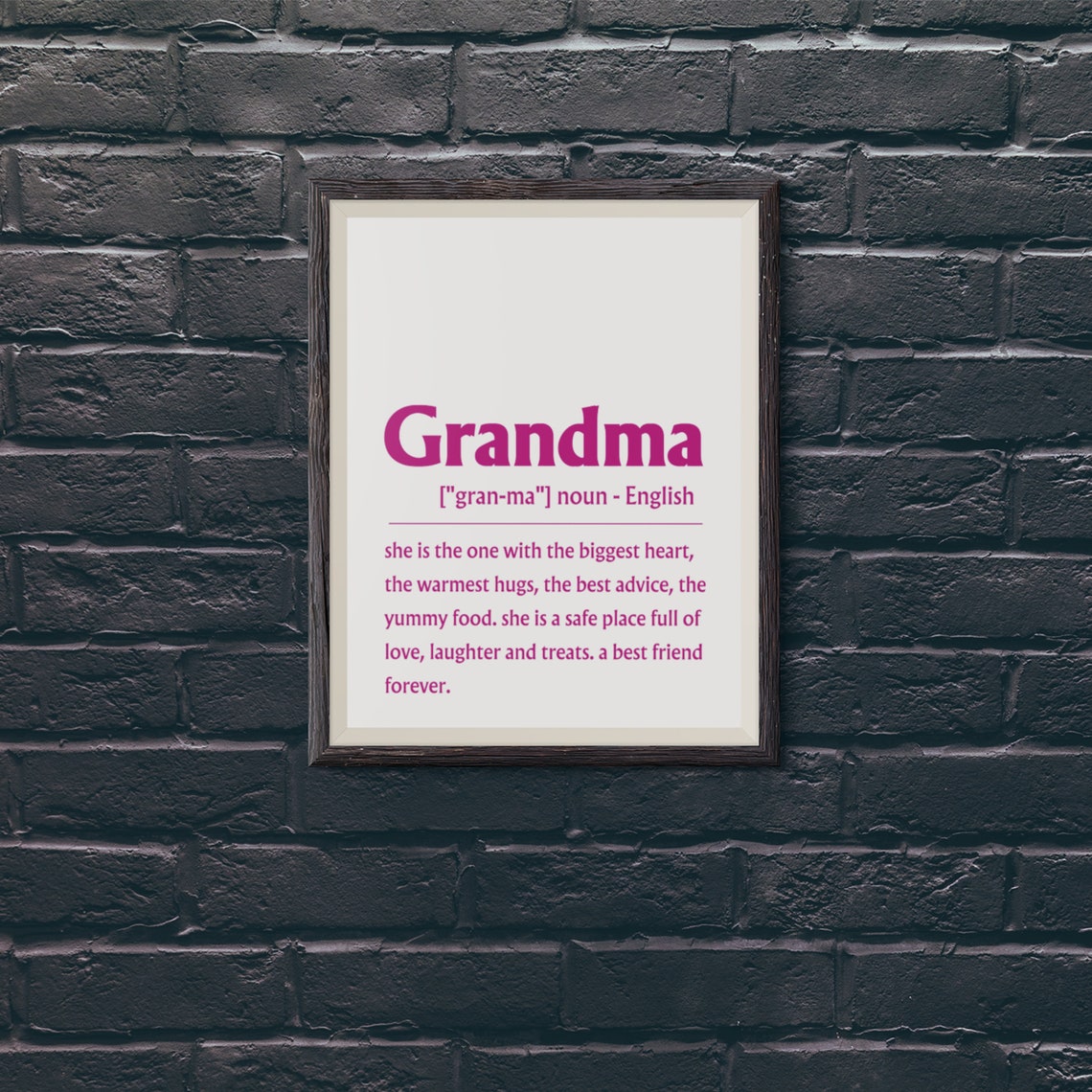 Grandma Definition Pink Sign Best Friend Forever Gift Poster - Image 7
